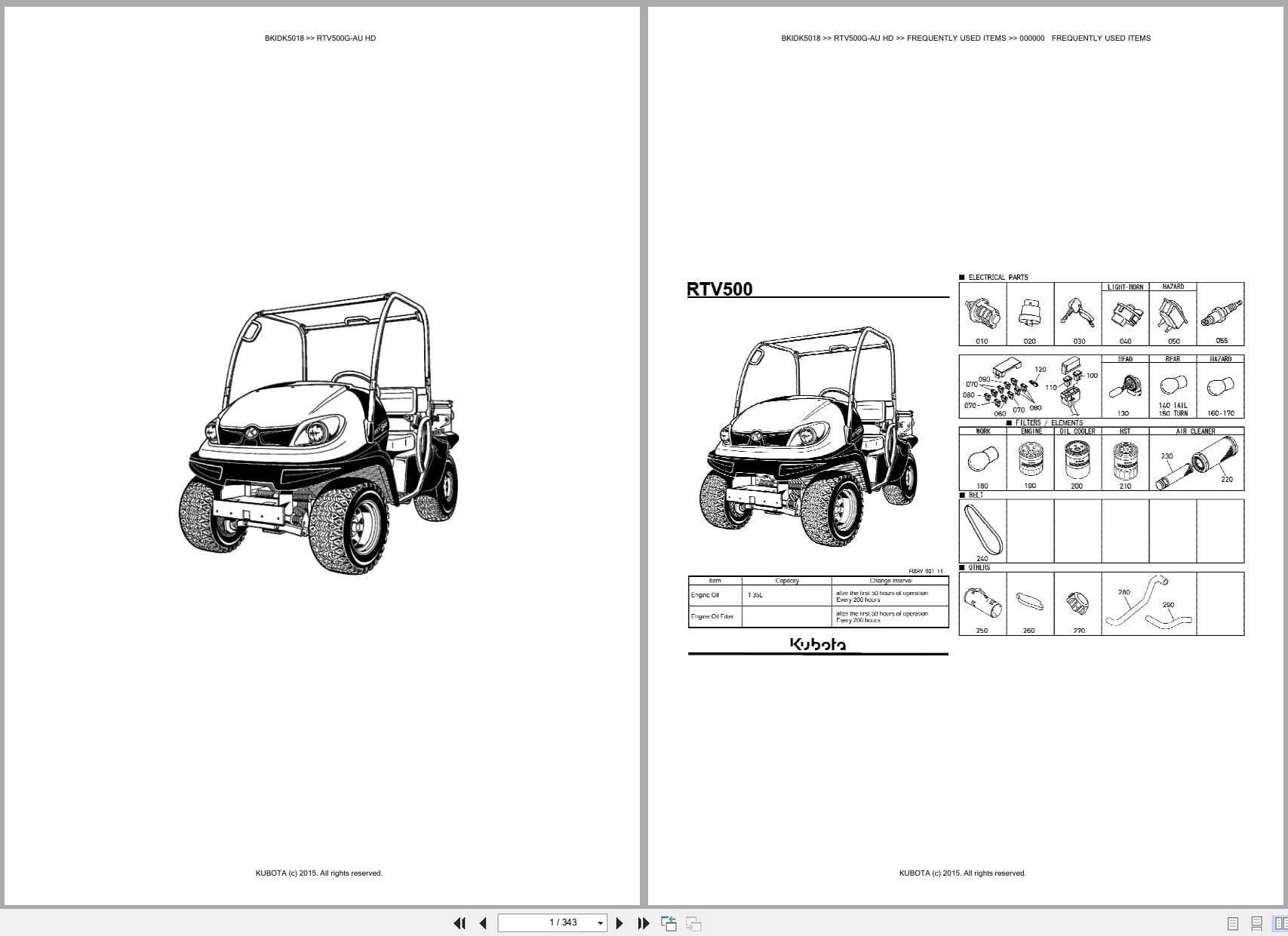 Kubota Utility Vehicle RTV500G AU HD Parts Catalog (1)