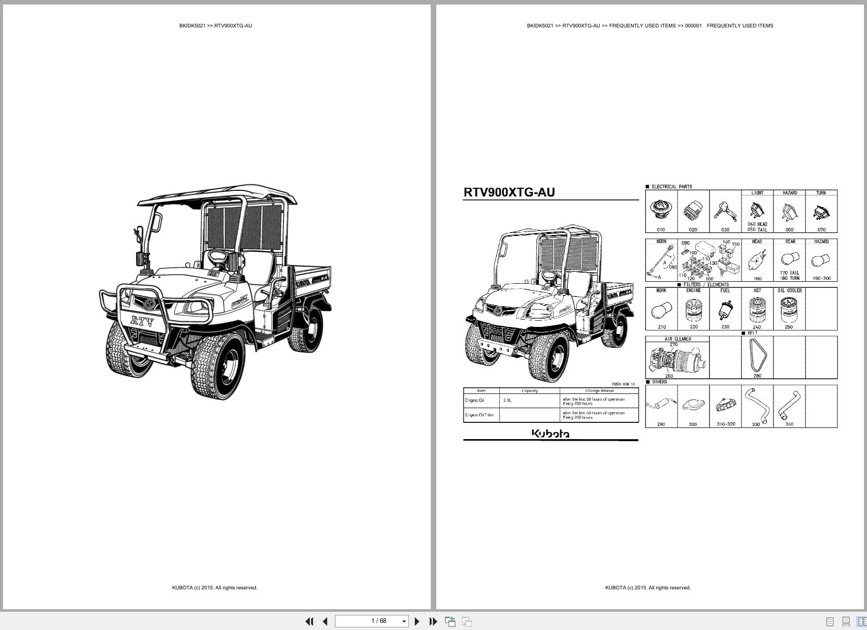 Kubota Utility Vehicle RTV900XTG AU Parts Catalog (1)
