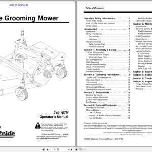 Land Pride 3 Spindle Grooming Mowers AT3590 Operation Manual 310 157M (1)
