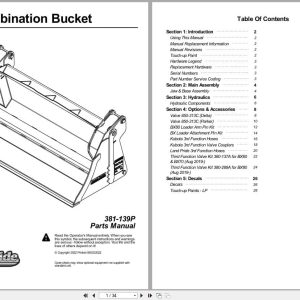 Land Pride 4 in 1 Combination Bucket CB0550 Parts Manual 381 139P (1)