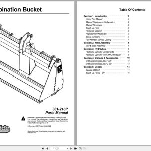 Land Pride 4 in 1 Combination Bucket CB0654 Parts Manual 381 218P (1)