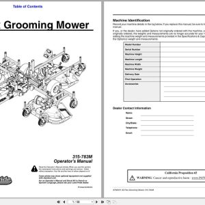 Land Pride All Flex Grooming Mowers AFM3011 Operation Manual 315 783M (1)