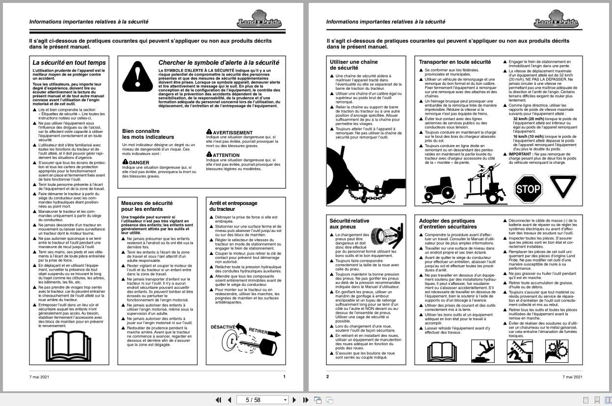 Land Pride All Flex Grooming Mowers AFM3011 Operator Manual 315 783M FRC FR (2)
