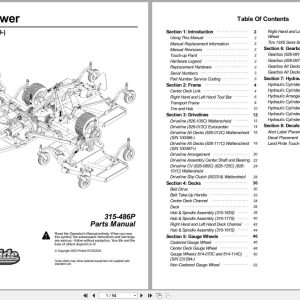 Land Pride All Flex Mower AFM40200 Parts Manual 315 486P (1)