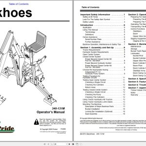 Land Pride Backhoes BH3512 Operator Manual 340 131M (1)
