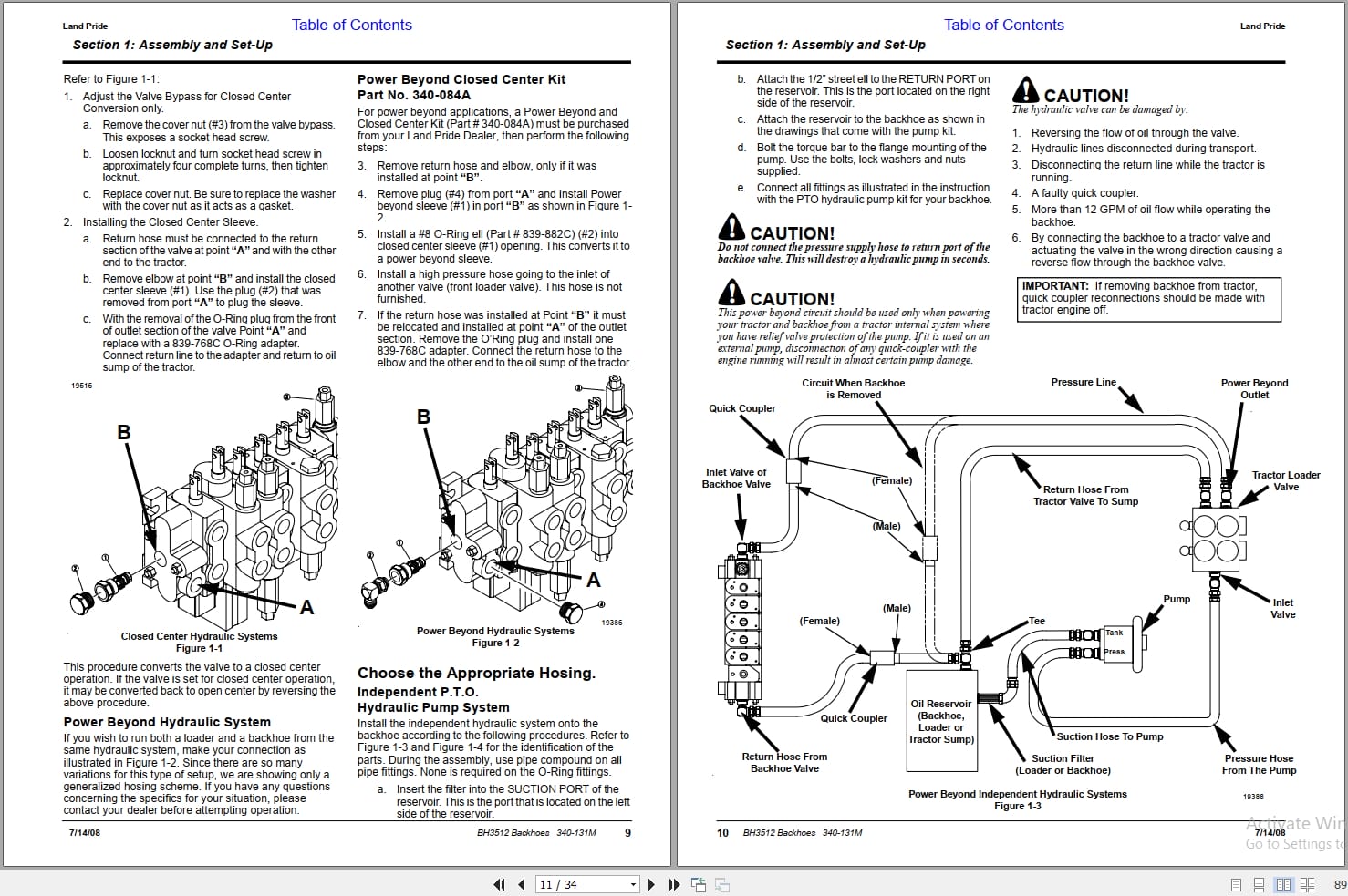 Land Pride Backhoes BH3512 Operator Manual 340 131M (2)