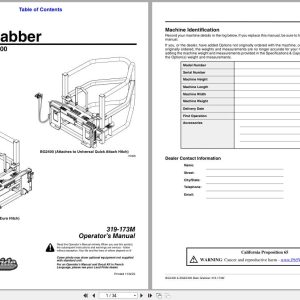 Land Pride Bale Grabber BG2400 BGE2400 Operation Manual 319 173M (1)