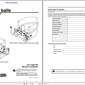 Land Pride Bale Grabber BG2400 BGE2400 Operator Manual 319 173M FRC FR (1)