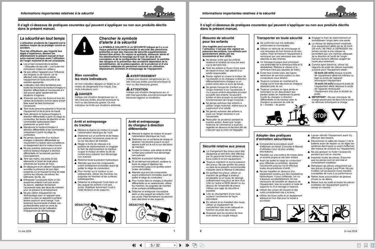 Land Pride Bale Grabber BG2400 BGE2400 Operator Manual 319 173M FRC FR (2)