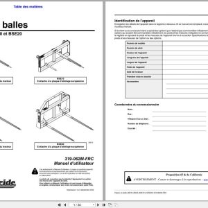 Land Pride Bale Spears BS10 BS20 BSE10 BSE20 Operator Manual 319 062M FRC FR (1)