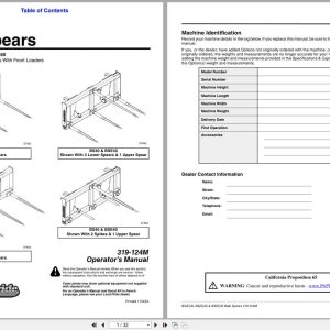 Land Pride Bale Spears BS30 to BSE50 Operation Manual 319 124M (1)