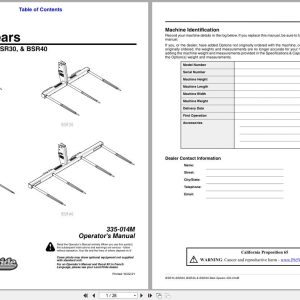 Land Pride Bale Spears BSR10 BSR20 BSR30 BSR40 Operation Manual 335 014M (1)