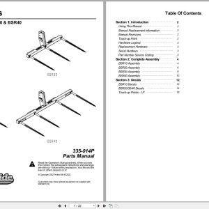 Land Pride Bale Spears BSR10 BSR20 BSR30 BSR40 Parts Manual 335 014P (1)