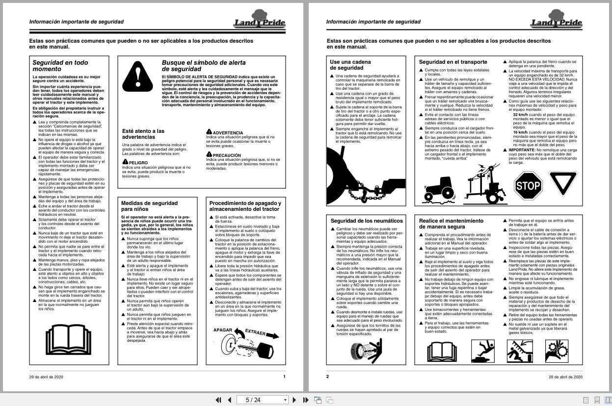 Land Pride Box Scrapers BB0548 BB0554 Operator Manual 303 187M SPA ES (2)