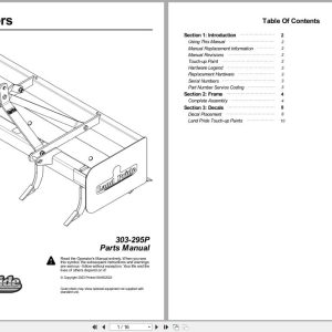 Land Pride Box Scrapers BB12 Parts Manual 303 295P (1)