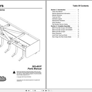 Land Pride Box Scrapers BB15 BB25 Series Parts Manual 303 491P (1)