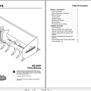 Land Pride Box Scrapers HR3584 HRL3578 Parts Manual 305 054P (1)
