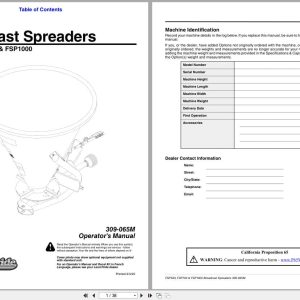 Land Pride Broadcast Spreader FSP500 FSP700 FSP1000 Operation Manual 309 065M (1)