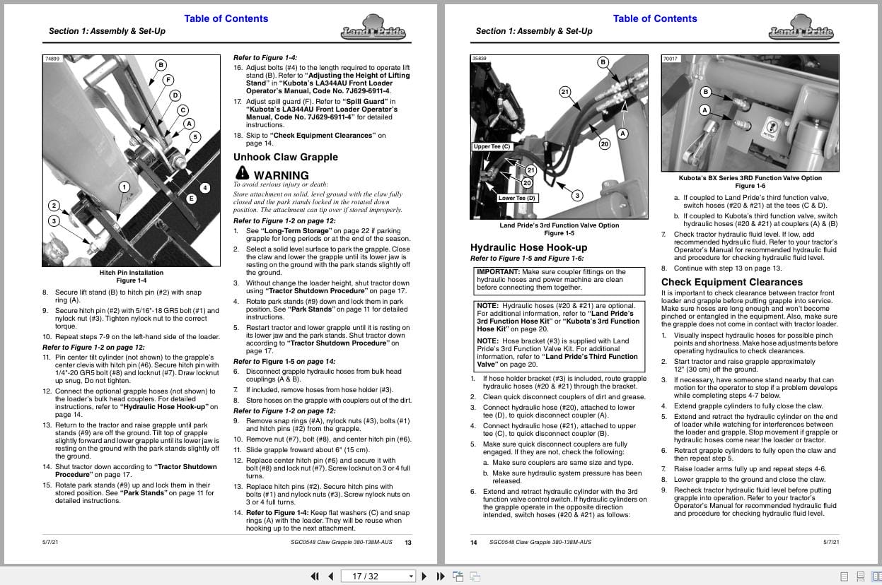 Land Pride Claw Grapple SGC0548 Operation Manual 380 138M AUS (2)
