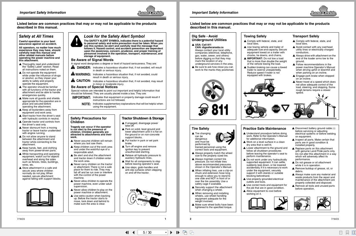 Land Pride Claw Grapple SGC0554 Operation Manual 380 275M (2)