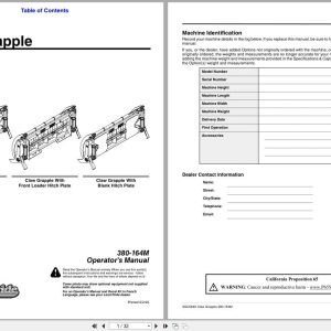 Land Pride Claw Grapple SGC0660 Operation Manual 380 164M (1)