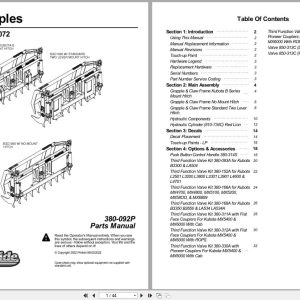 Land Pride Claw Grapples SGC1060 SGC1072 Parts Manual 380 092P (1)