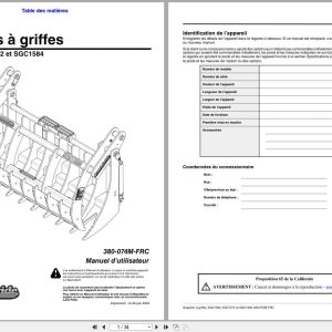 Land Pride Claw Grapples SGC1560 SGC1572 SGC1584 Operator Manual 380 074M FRC FR (1)
