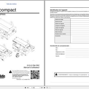 Land Pride Compact Drills 3P500 3P500V 3P600 Operator Manual 313 517M FRC FR (1)