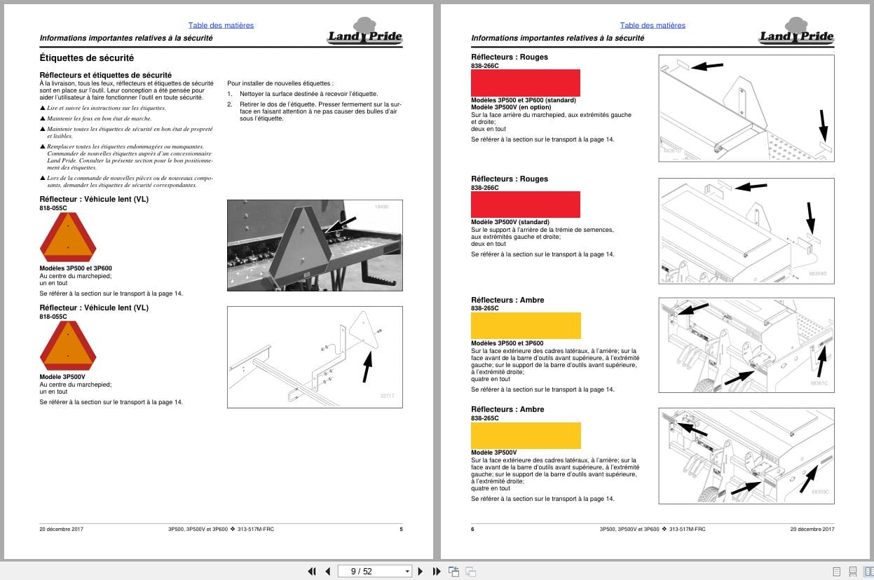 Land Pride Compact Drills 3P500 3P500V 3P600 Operator Manual 313 517M FRC FR (2)