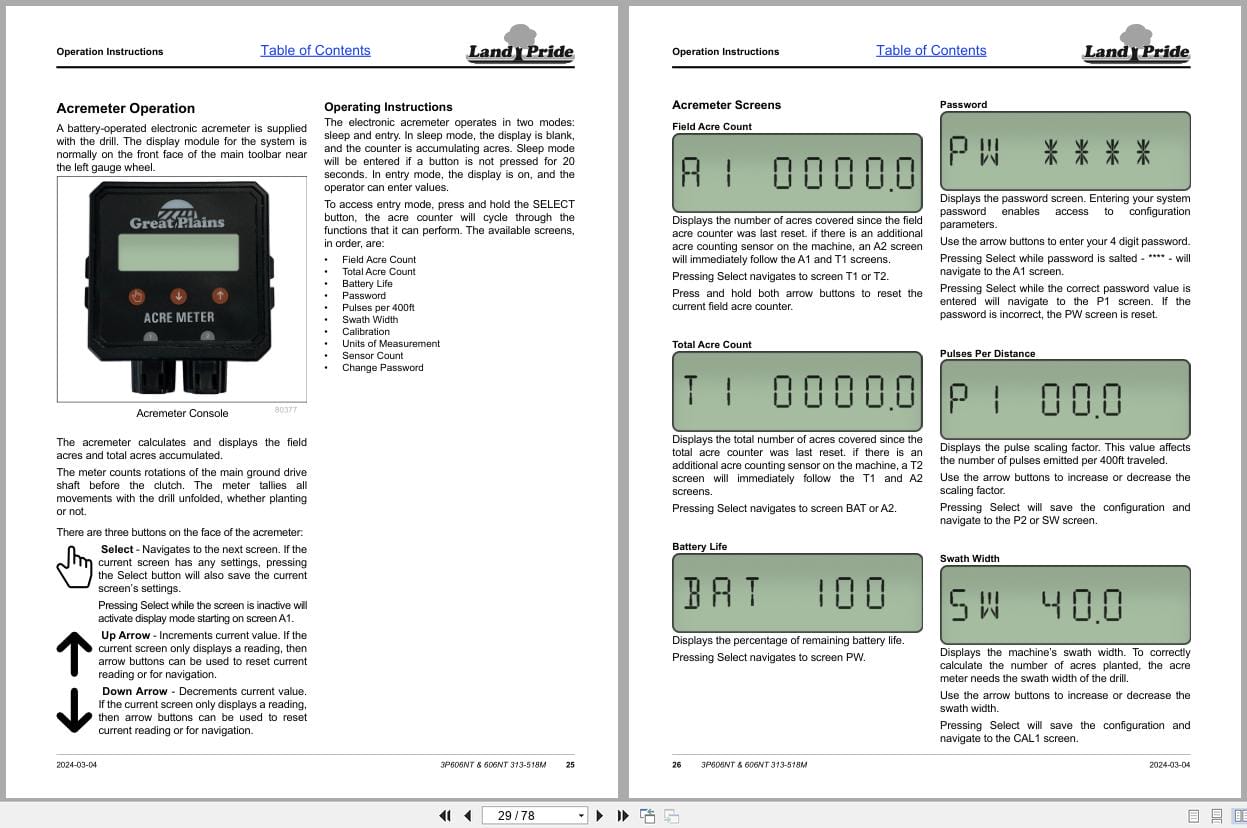 Land Pride Compact Drills 3P606NT 606NT Operator Manual 313 518M (2)
