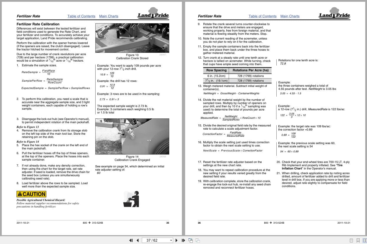 Land Pride Compact Drills 800 Seed Rate Manual 313 524B (2)