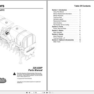 Land Pride Core Aerators CA2548 CA2560 CA2572 Parts Manual 325 020P (1)