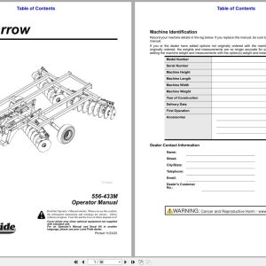 Land Pride Disc Harrows 7000 Series Operator Manual 556 433M (1)