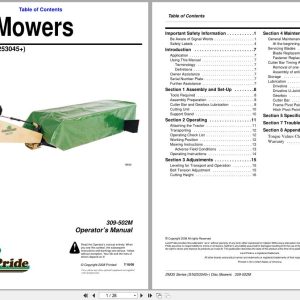 Land Pride Disc Mower DM35 Series Operator Manual 309 502M (1)