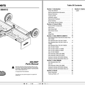 Land Pride Drag Scrapers BB4596 BB4510 BB4512 Parts Manual 306 096P (1)