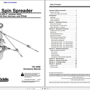 Land Pride Electric Spin Spreader DH10 DH15 DH25 FPS48 Accessory Manual 701 162M (1)