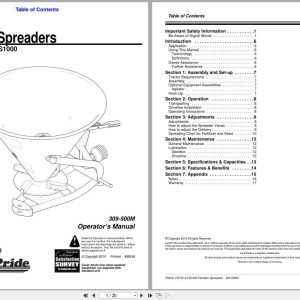 Land Pride Fertilizer Spreader FS500 FS700 FS1000 Operation Manual 309 500M (1)