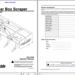 Land Pride Fixed Bar Box Scrapers BB0548 BB0554 Operation Manual 303 187M (1)