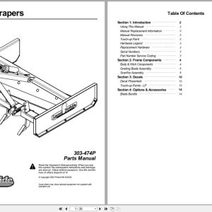 Land Pride Grading Scrapers GS0548 GS0560 Parts Manual 303 474P (1)