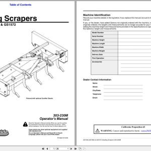 Land Pride Grading Scrapers GS1548 GS1560 GS1572 Operation Manual 303 230M (1)
