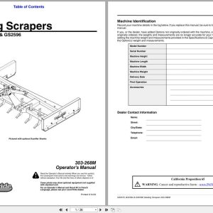 Land Pride Grading Scrapers GS2572 GS2584 GS2596 Operation Manual 303 268M (1)