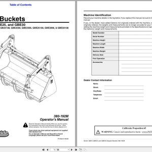 Land Pride Grapple Buckets GB25 GBE25 GBE30 Series Operation Manual 380 192M (1)