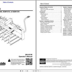 Land Pride Grapples SGM1560 to SGM1578 Operation Manual 380 051M (1)