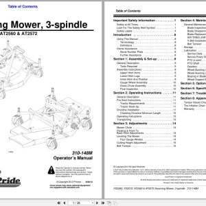 Land Pride Grooming Mowers FD2560 to AT2572 Operator Manual 310 148M (1)