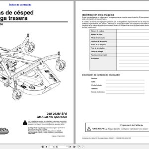 Land Pride Grooming Mowers FDR2572 FDR2584 Operator Manual 310 262M SPA ES (1)