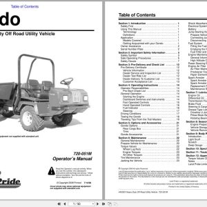 Land Pride Heavy Duty Off Road Utility Vehicle Gondo 4400EX Operator Manual 720 051M (1)