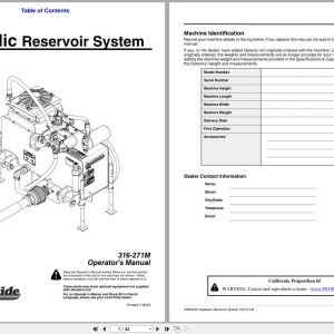 Land Pride Hydraulic Reservoir System HRS3025 Operation Manual 316 271M (1)