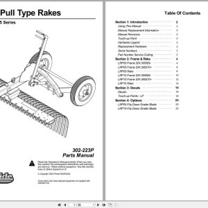 Land Pride Landscape Pull Type Rakes LRP05 LRP15 Series Parts Manual 302 223P (1)