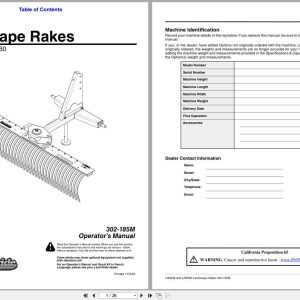 Land Pride Landscape Rakes LR0548 LR0560 Operation Manual 302 185M (1)