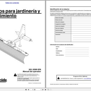 Land Pride Landscape Rakes LR0548 LR0560 Operator Manual 302 185M SPA ES (1)